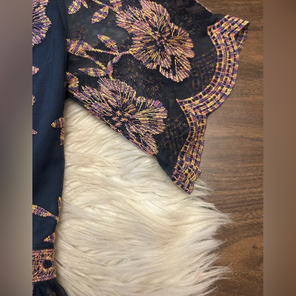 ALTAR’D STATE Boho Multicolor Embroidered Lace Maxi Dress - Picture 5 of 14